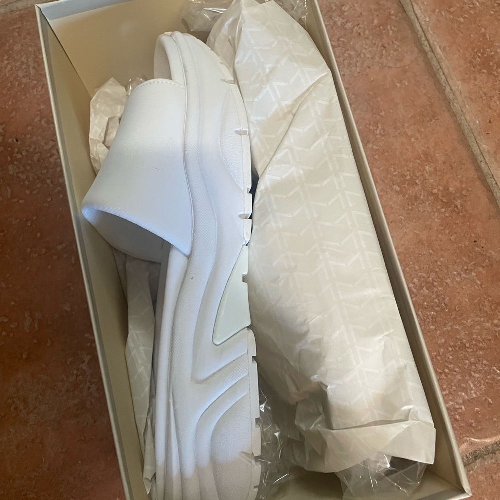 Marc Fisher White Slide Sandals